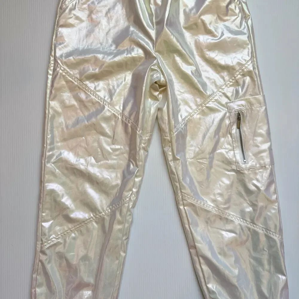Iridescent Parachute Pants Pearl Rave Festival Y2K Cyber Girl’s XL (Women’s XS) - Picture 5 of 16